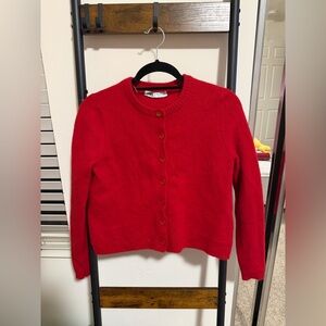 Zara Red Button-Up Women's Sweater